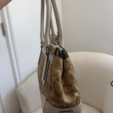 Coach Beige Signature Hamptons Carry-All Bag