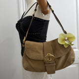 Coach Khaki Suede Large Soho Bag