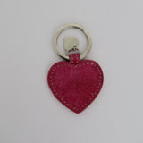 Coach Pink Suede Heart Keychain