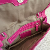 Rare Coach Pink Signature Demi Flap Bag
