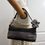 Coach Black Stripe Monogram Mini Carly Bag