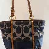 Coach Denim Stripe Tote Bag