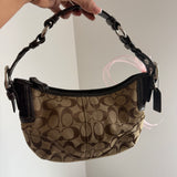 Coach Signature Brown Mini Hobo Bag