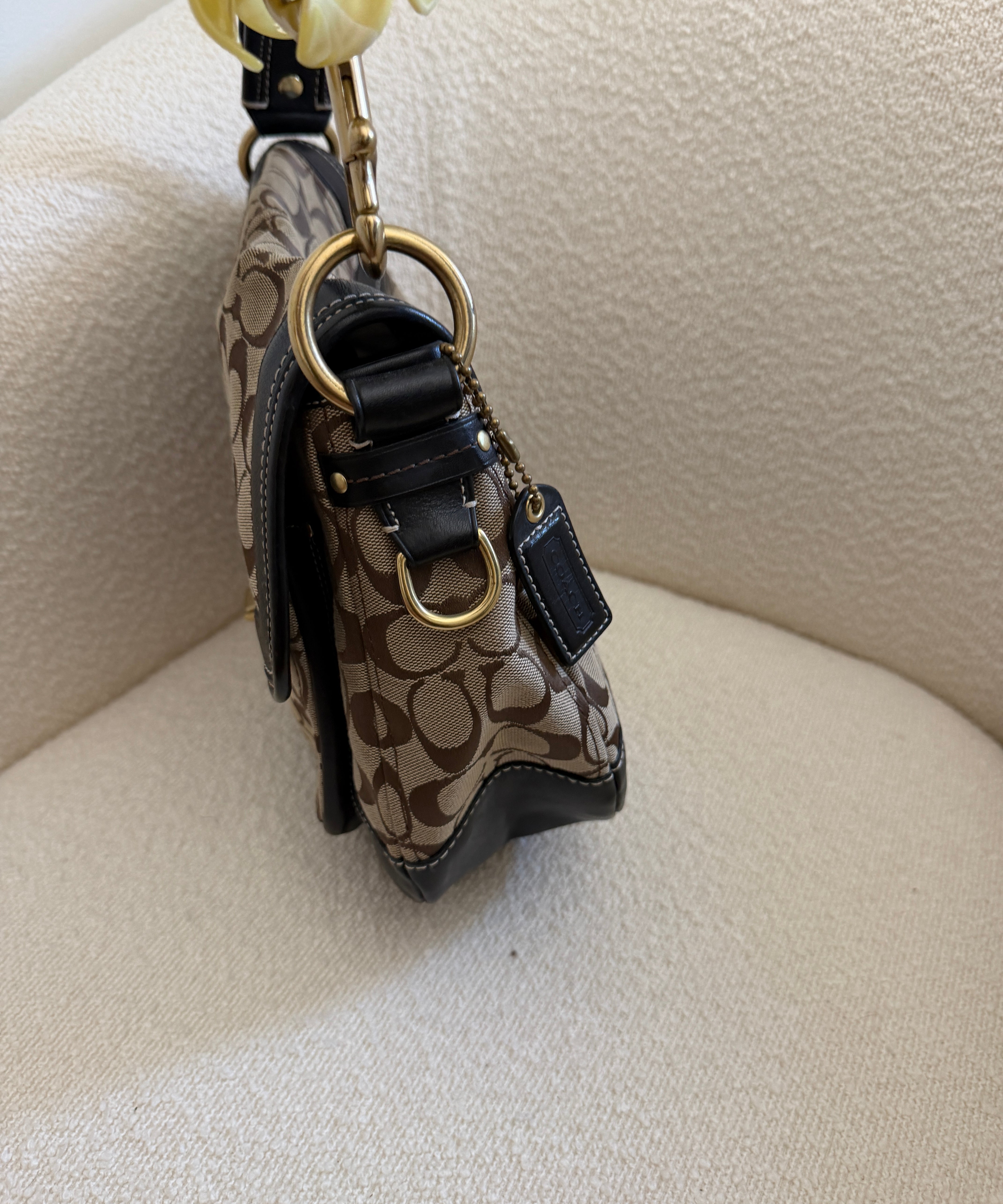 Coach Canvas Ali Legacy Turnlock Bag
