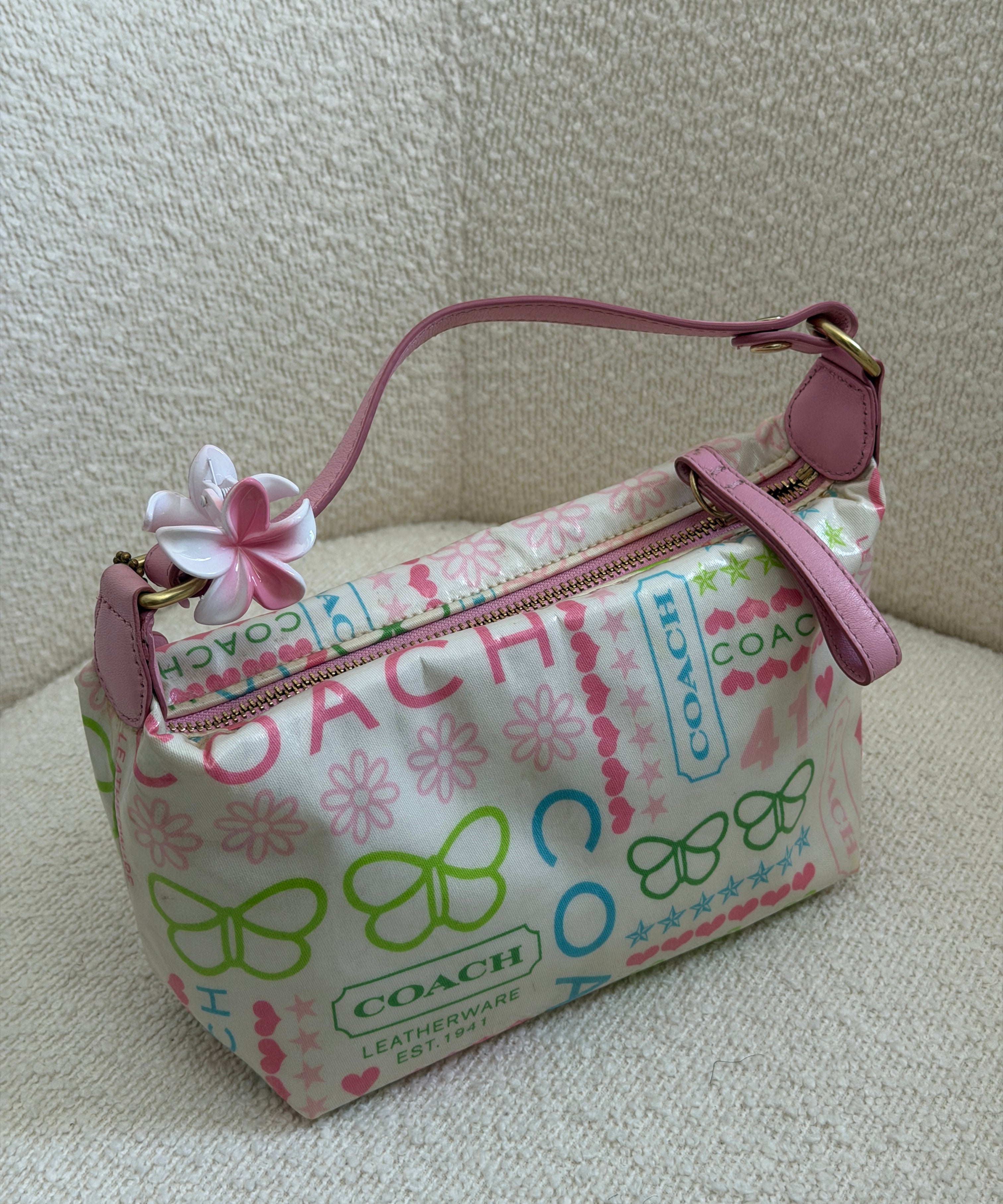 Coach Spring Applique Pochette Bag