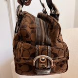 Brown Coach Signature Soho Mia Satchel Bag