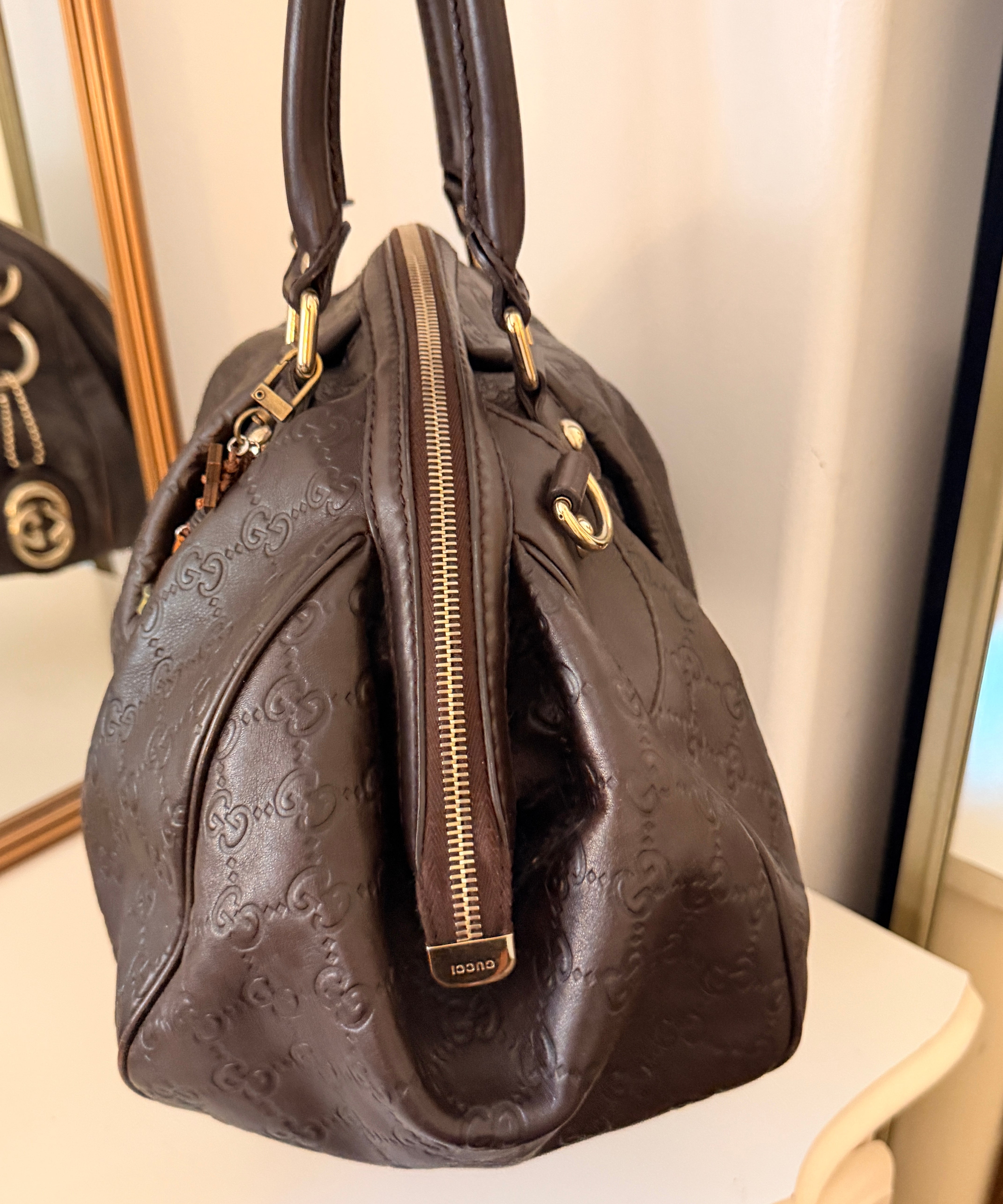 Brown Guccissima Sukey Boston Tote Bag