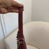 Coach Burgundy Leather Demi Hamptons Buckle Bag
