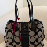 Grey Coach Signature Kisslock Tote Bag