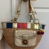 Coach Summer Legacy Bucket Woven Tote Bag