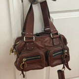 Brown Chloe Betty Leather Shoulder bag
