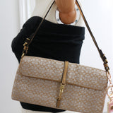 Limited Edition Coach Gold Mini Signature Lurex Clip Flap