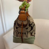 Coach Green Trim Signature Pochette