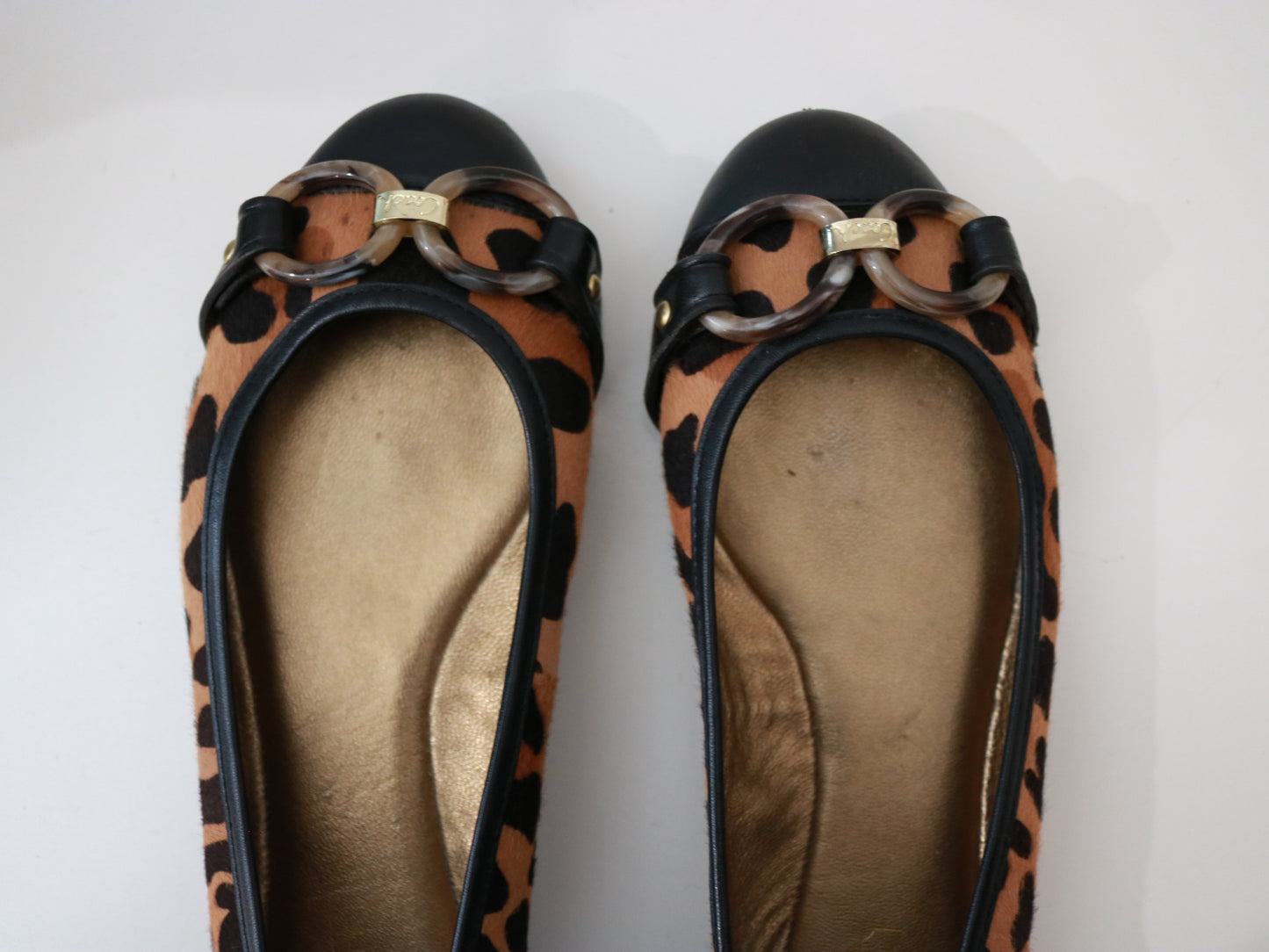 Coach Leopard Calf-Hair Ballet Flats (Size 7*)