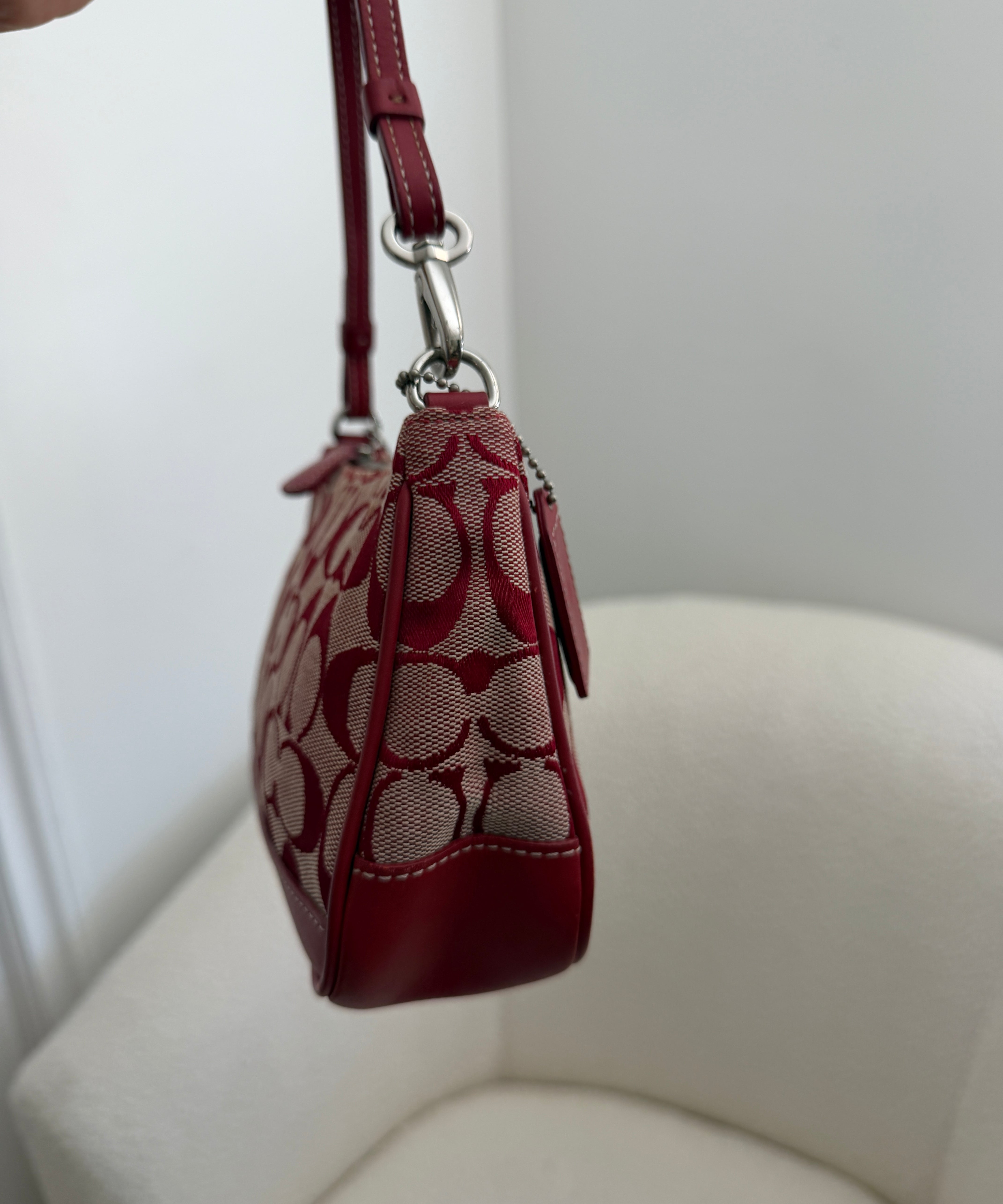 Coach Red Signature Demi Hamptons Bag