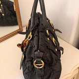 Black Prada Nylon Ruffle Bag