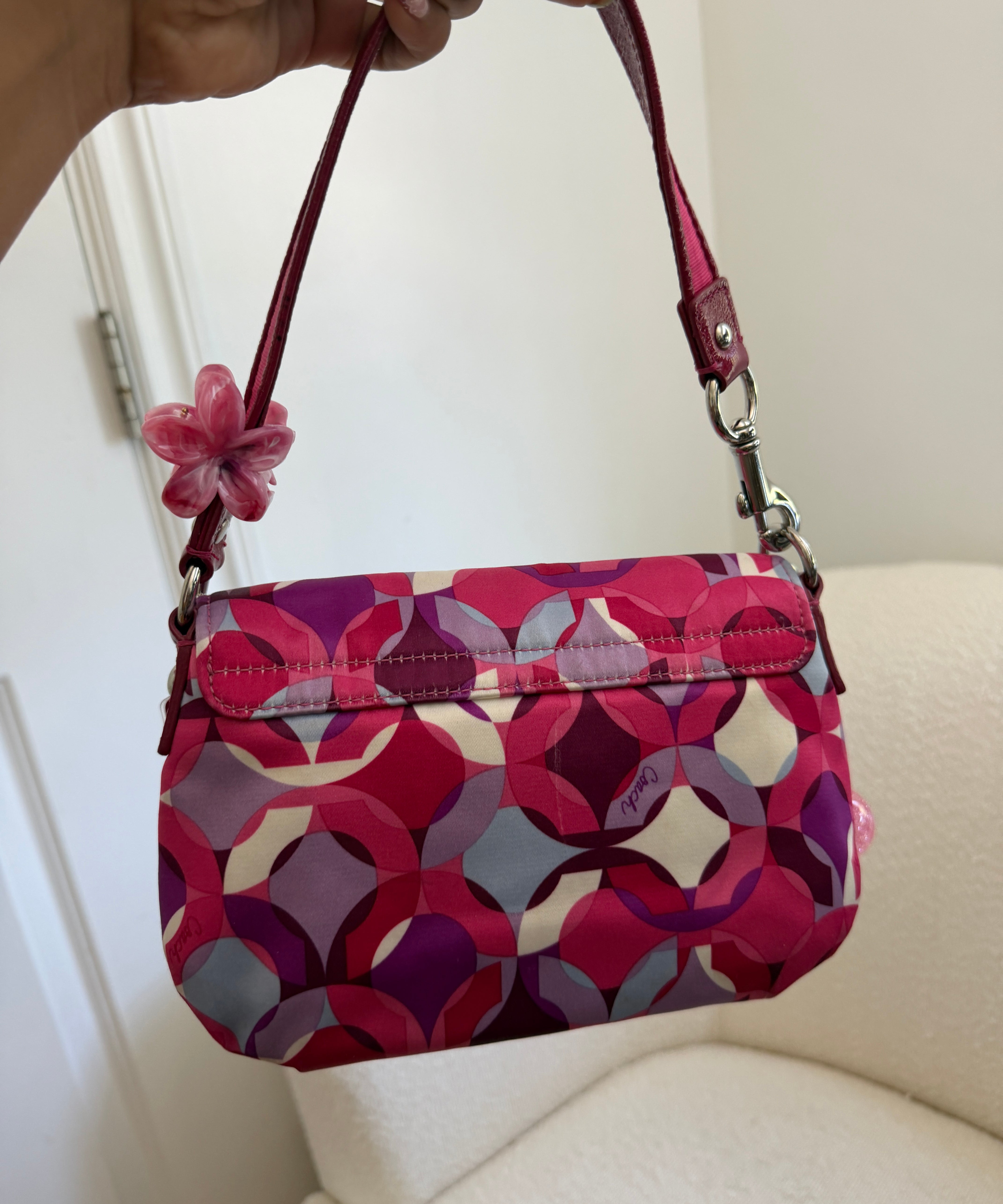 Coach Pink Op Art  Signature Shoulder Bag