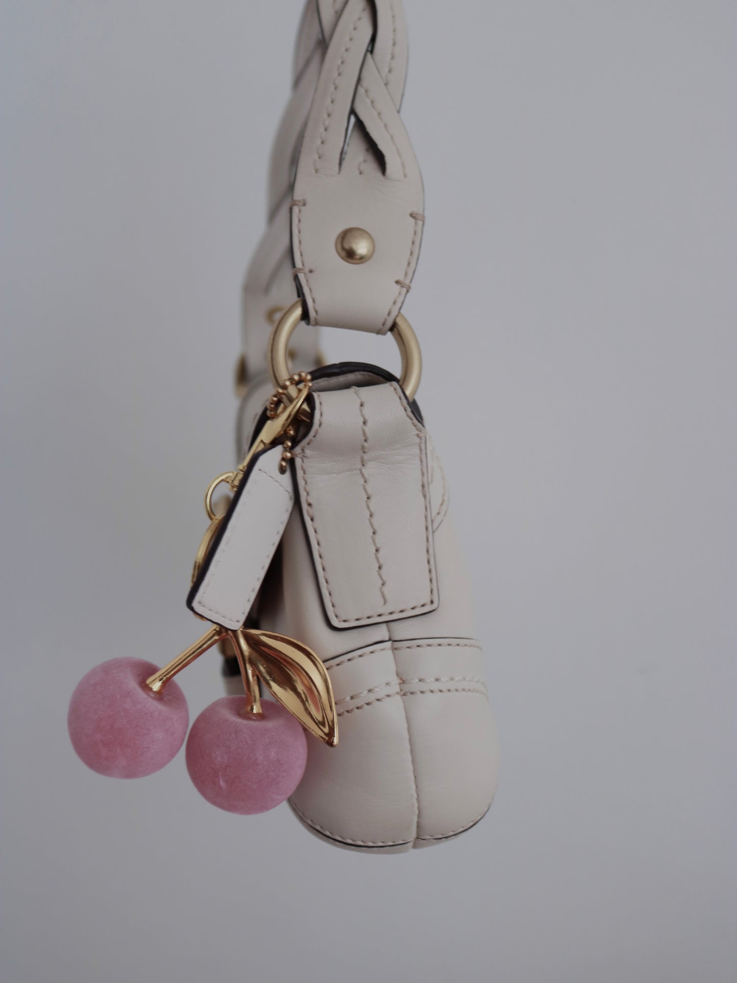 Rare Coach Cream Mini Soho Bag with Brass Hardware