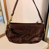 Coach Brown Patchwork Micro Zoe Bag