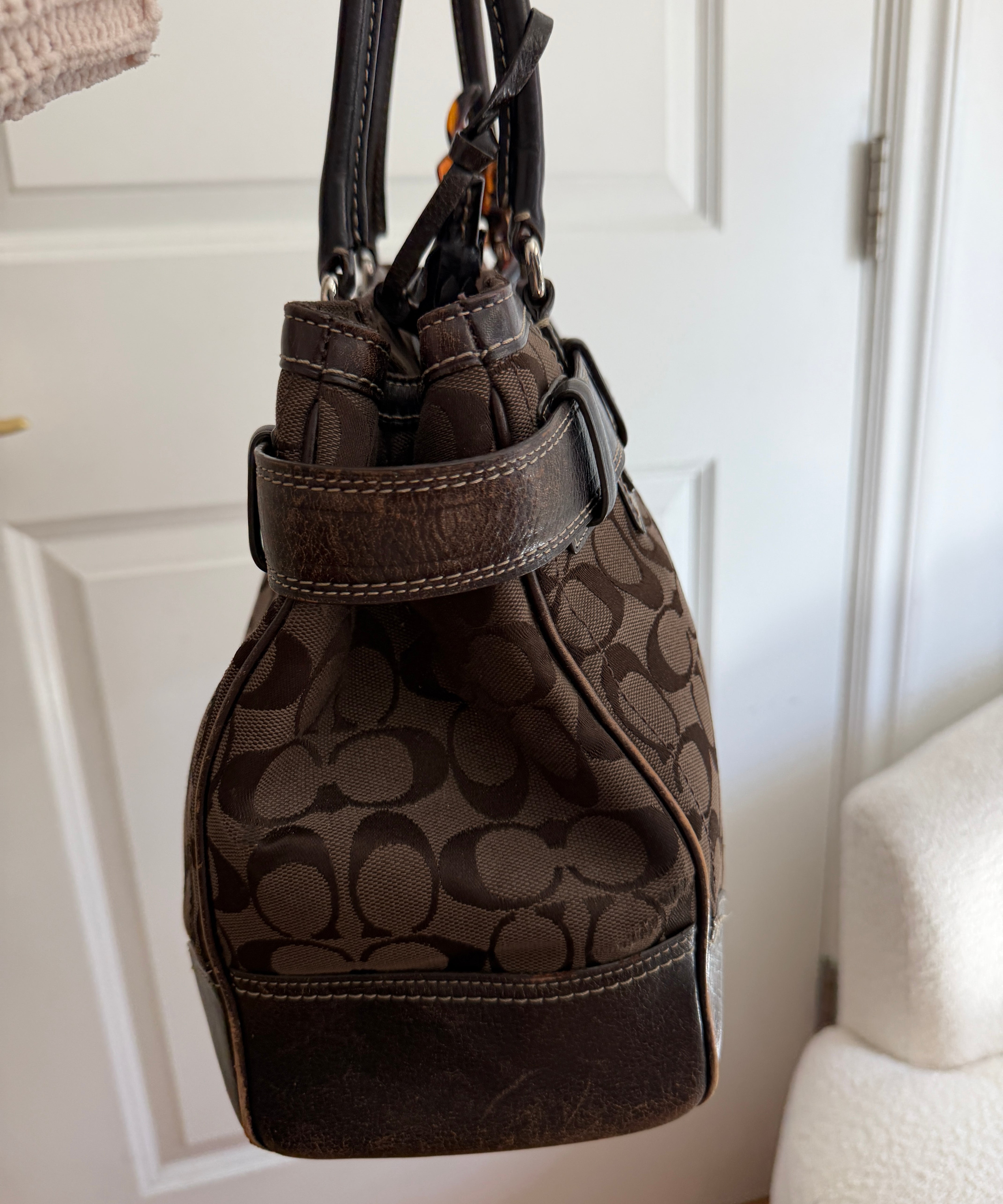 Coach Brown Signature Hamptons Carry-All Bag