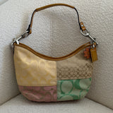 Coach Pastel Patchwork Signature Hobo Shoulder Bag