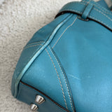 Coach Teal Leather Hamptons Carry-All Bag