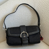 Black Coach Small Double Pocket Soho Bag