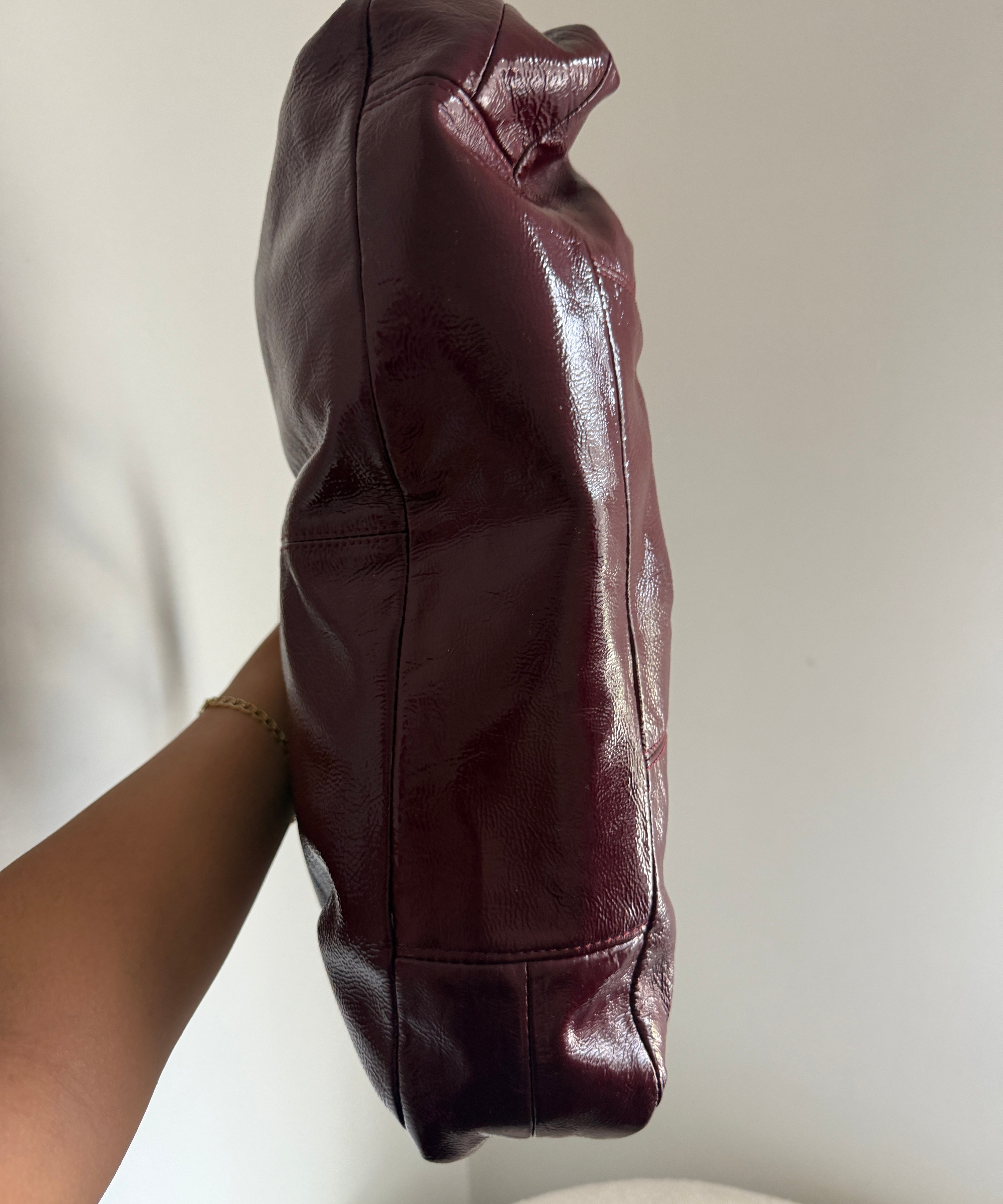 Coach Burgundy Patent Ashley Shoulder Bag
