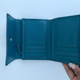 Coach Blue Trim Signature Print Wallet