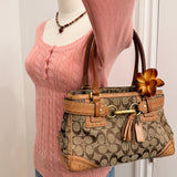Coach Tan Signature Hamptons Carry-All Bag