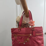 Coach Patent Leather Pink Poppy Tote Bag