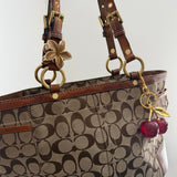 Tan Coach Signature Tote Bag