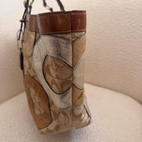 Coach Gold Op Art Patchwork Tote Bag