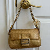 Fendi FF Gold Mini Mamma Baguette Shoulder Bag