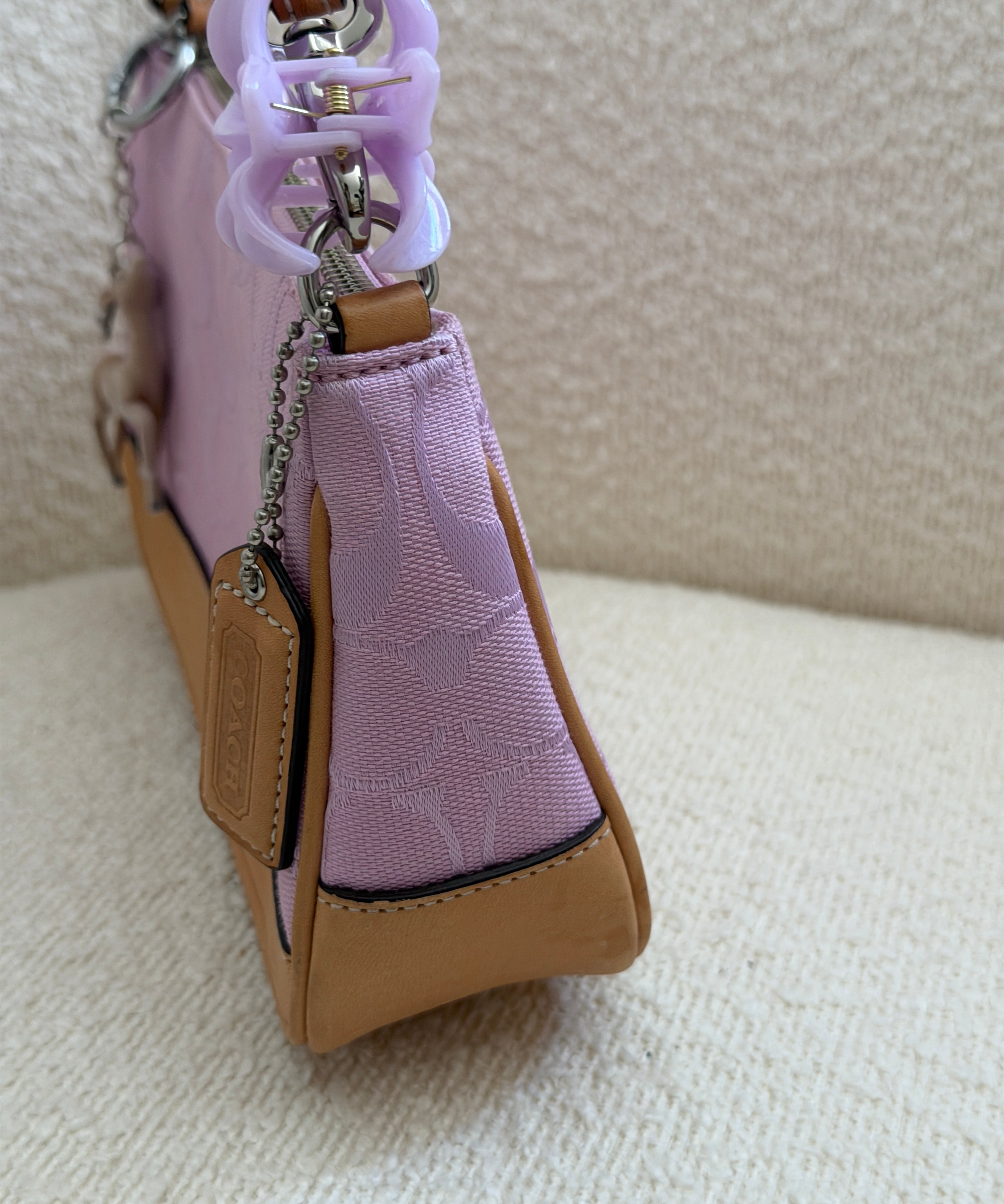 Coach Lilac Signature Demi Hamptons Bag