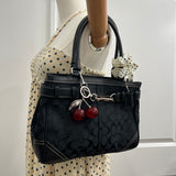 Coach Black Signature Hamptons Carry-All Bag