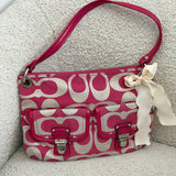 Rare Pink Coach Poppy Double Pocket Pushlock Bag