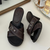 Coach Brown Peep-toe Heels (Size 8)