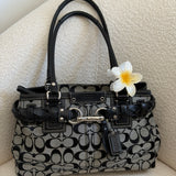 Coach Grey Signature Hamptons Carry-All Bag