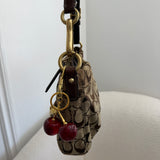 Coach Brown Ruffle Monogram Shoulder Bag
