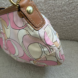 Coach Pink Optic Signature Hobo Shoulder Bag