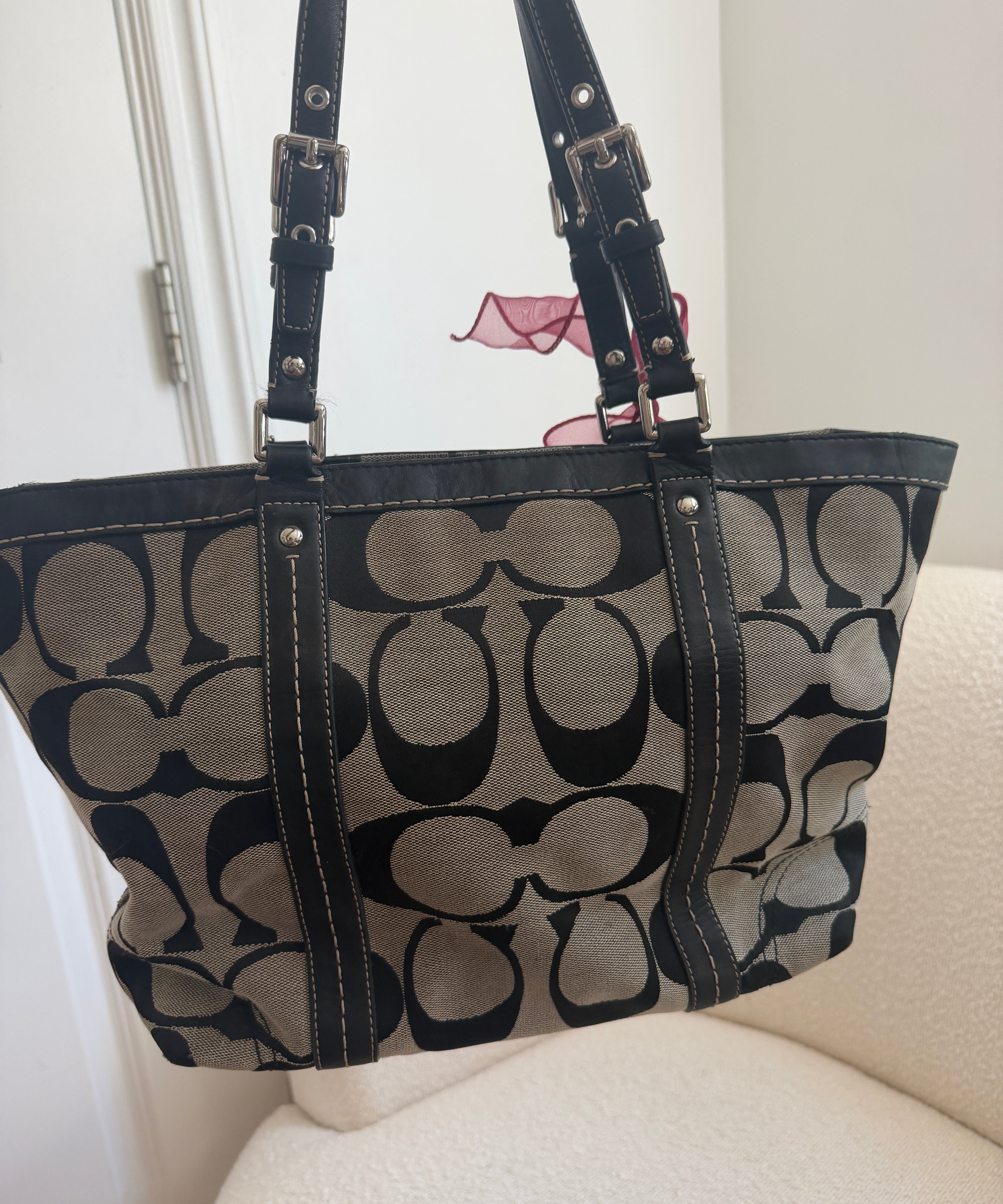Coach Grey Signature Tote Bag