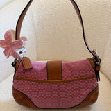 Rare Coach Pink Mini Soho with Brown Trim