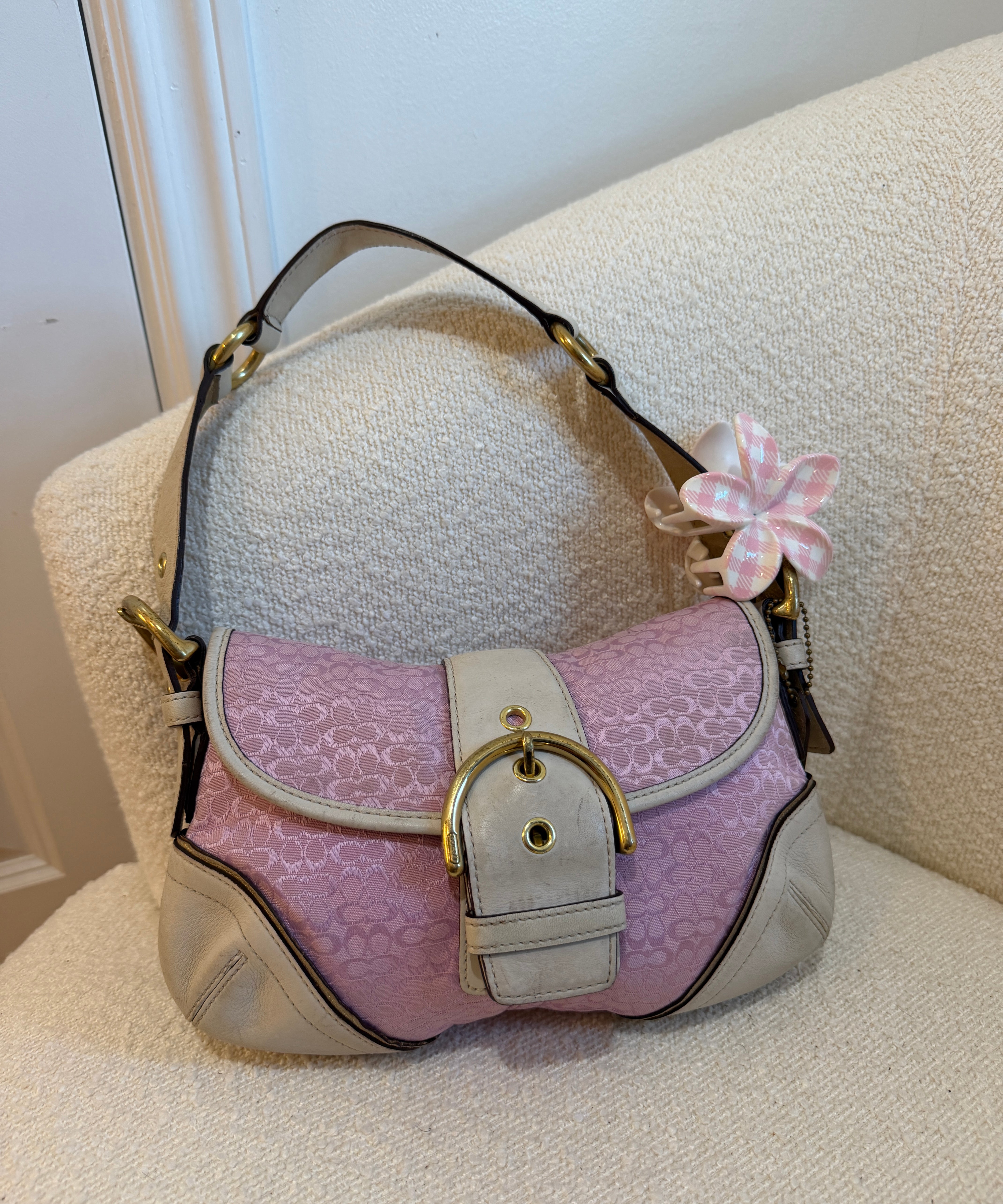 Rare Coach Pink Canvas Mini Soho Bag