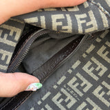 Navy Fendi Zucca Baguette FF Shoulder Bag