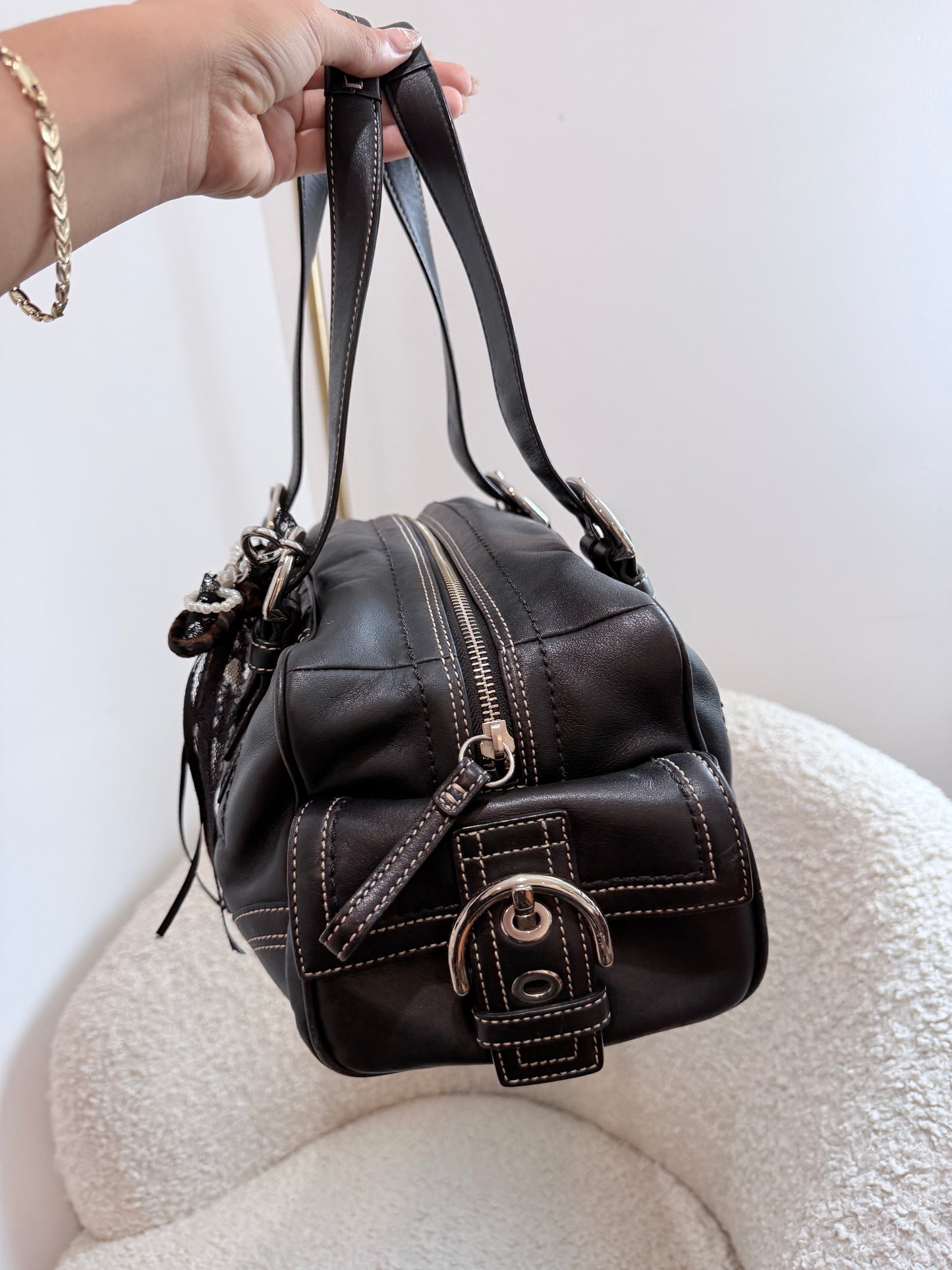 Black Coach Signature Soho Satchel Bag