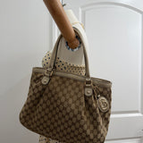 Brown GG Gucci Canvas Tote Bag
