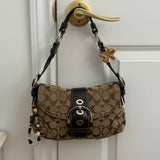 Coach Brown Canvas Mini Braided Soho Bag