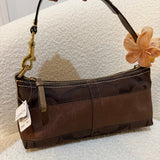 Coach Brown Stripe Monogram Mini Carly Bag