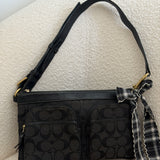 Black Coach Double Pocket Shoulder Bag